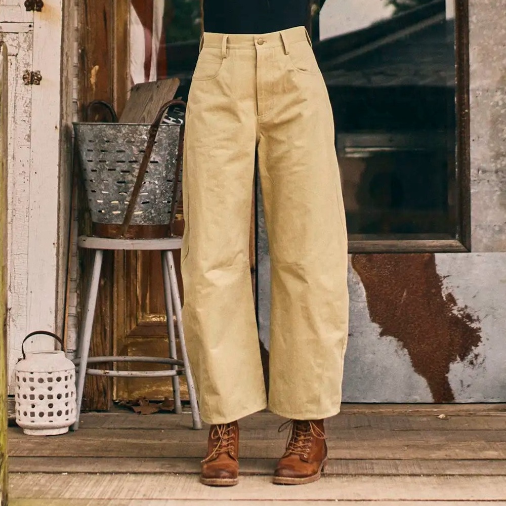 HUNTER BELL Wide Leg High-Rise Pants in Beige